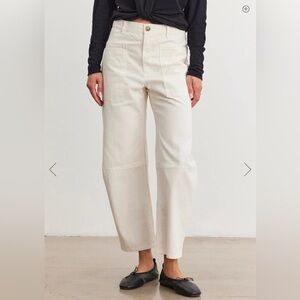 Velvet By Graham & Spencer Brylie Ivory Cotton Twill Pants